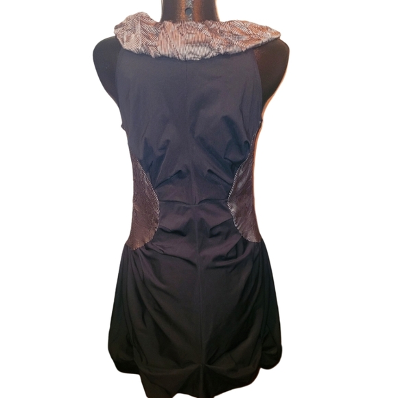 Joseph Ribkoff black sleeveless ruffled neckline dress Sz.12 - Picture 6 of 7